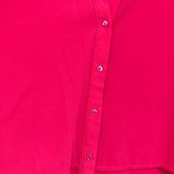 Jana Italy hot pink sleeveless layered high low collared blouse SP - Picture 7 of 15